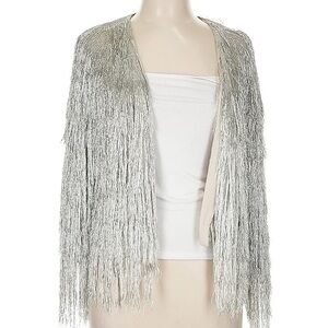 Rachel Zoe Silver Fringe Jacket/Cardigan